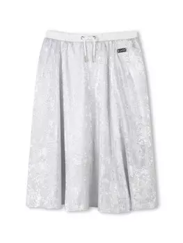 Dkny Kids юбка миди с логотипом, серый