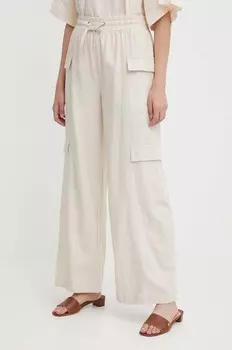 Dkny льняные брюки, бежевый