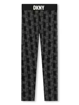 DKNY легинсы с монограммой, черный