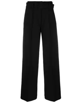 DKNY прямые брюки с поясом, черный