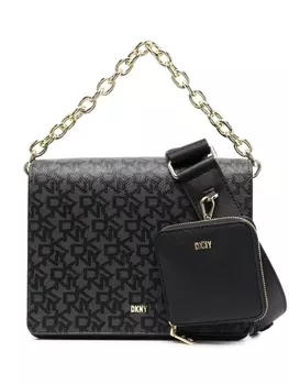 DKNY сумка-тоут с монограммой, черный