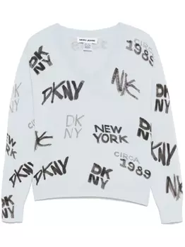 DKNY топ с логотипом, синий