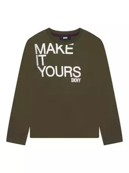 DKNY топ с надписью, зеленый