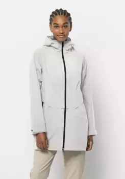 Длинная куртка Jack Wolfskin "MAINKAI LONG JKT W", с капюшоном, серебристый