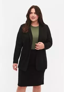 Длинная куртка Zizzi SIMPLE WITH BUTTON CLOSURE, цвет Black