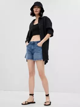 Длинная льняная рубашка Gap, черный