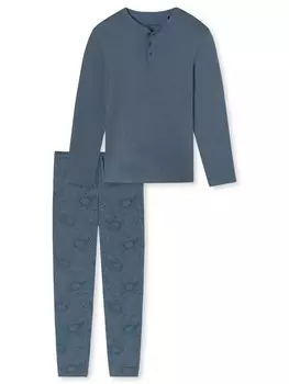 Длинная пижама SCHIESSER Fine Interlock, синий