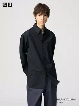 Длинная рубашка Uniqlo, черный