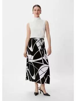 Длинная юбка comma, цвет creme/schwarz