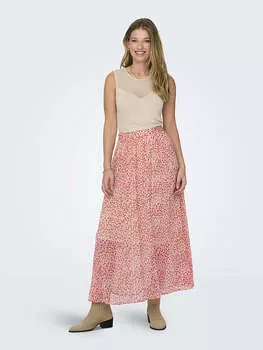 Длинная юбка JDY, цвет pink/orange/wei