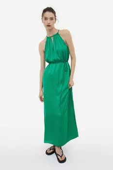 Длинное атласное платье H&M