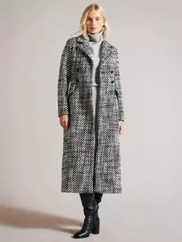 Длинное двубортное пальто Lio Ted Baker, черный