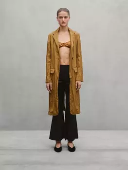 Длинное пальто с карманами - студия Massimo Dutti, коричневый