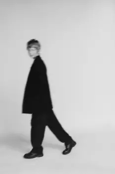Длинное пальто ZARA, черный