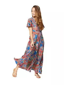 Длинное платье Aller Simplement, цвет blau/rot/trkis