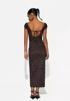 Длинное платье Bershka, черный
