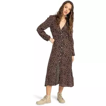 Длинное платье Billabong Cool Nights Long Sleeve, коричневый