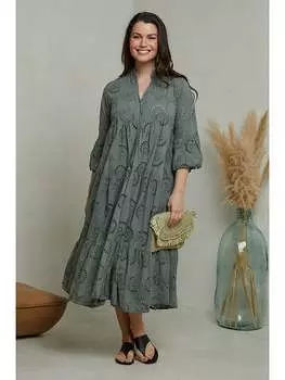 Длинное платье Curvy Lady, хаки