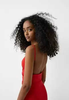 Длинное платье Draped Bershka, красное