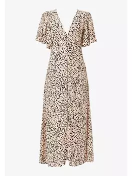 Длинное платье GINI LONDON Midi Gini Animal, бежевый