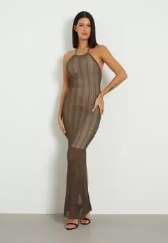 Длинное платье Guess, коричневый