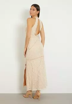 Длинное платье LANGES Guess, бежевый