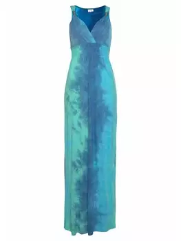 Длинное платье LASCANA Maxi, цвет blau-bedruckt