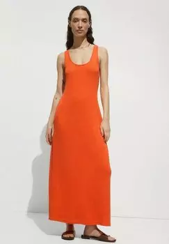 Длинное платье Mango, оранжевое