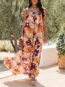 Длинное платье Milan Kiss, цвет ocker/lila/bunt