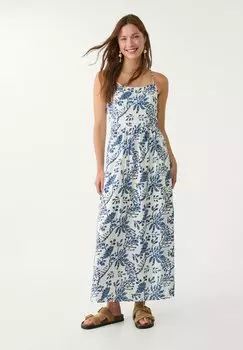 Длинное платье PRINTED OPEN BACK Stradivarius, цвет Royal Blue