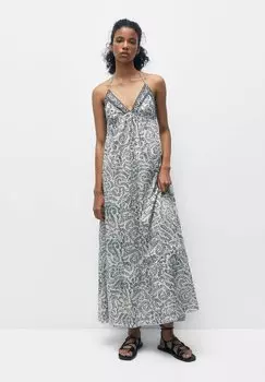 Длинное платье PULL&BEAR, белый
