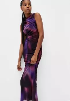 Длинное платье PULL&BEAR, фиолетовый
