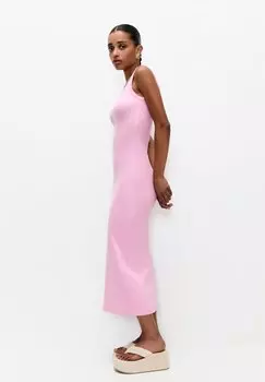 Длинное платье PULL&BEAR, розовое