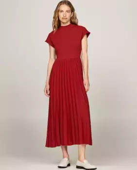 Длинное платье с короткими рукавами Tommy Hilfiger, красный