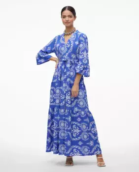 Длинное платье с принтом Vero Moda, синий