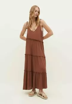 Длинное платье Stradivarius, коричневый
