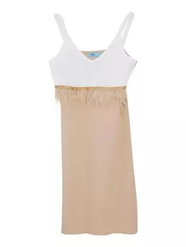 Длинное платье TOOCHE Sommer Feder, цвет beige/weiss