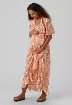 Длинное платье Vero Moda, бежевый