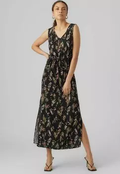 Длинное платье Vero Moda, черный меланж