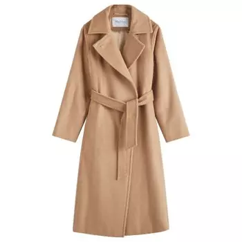 Длинное шерстяное пальто Max Mara, коричневый