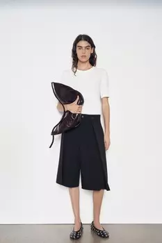 Длинные шорты-бермуды ZARA, черный