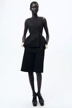 Длинные шорты-бермуды ZARA, черный
