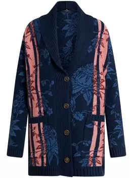 Длинный кардиган с поясом ETRO, синий