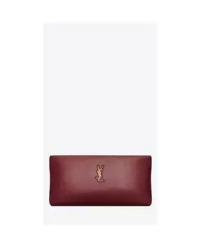 Длинный клатч Calypso из кожи ягненка Saint Laurent, цвет Red
