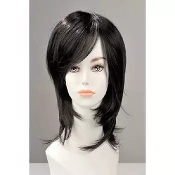 Длинный парик брюнет с прядью Blender/Strand World Wigs