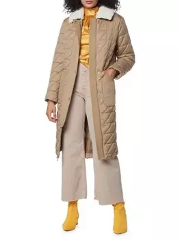 Длинный Стеганый Пуховик Andrew Marc Maxine, khaki
