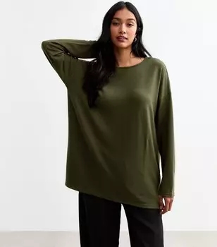 Длинный свободный топ Soft Touch Soft Touch New Look, хаки