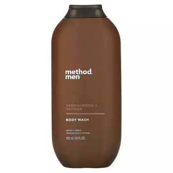 Для мужчин, гель для душа, сандал + ветивер, 18 жидких унций (532 мл) Method