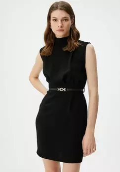 Дневное платье BELTED SLEEVELESS HIGH NECK Koton, черный
