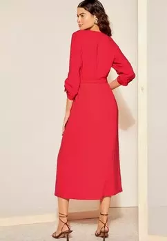 Дневное платье BUCKLE V NECK MIDI REGULAR FIT Friends Like These, красный